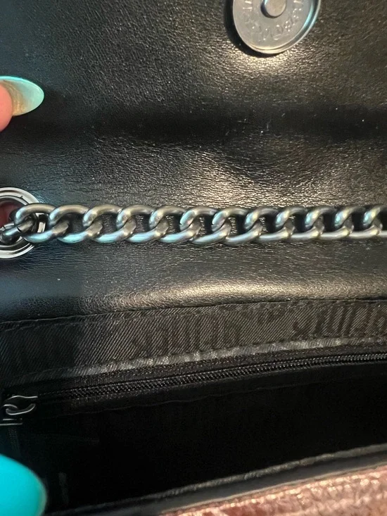 Kurt Geiger Metallic Gold and Rose Quilted Leather Crossbody Bag - Picture 8 of 10